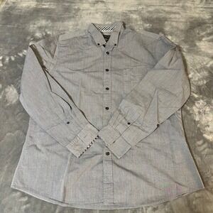 Joseph Abboud Collection Mens Gray Textured Button Down Shirt Size XL